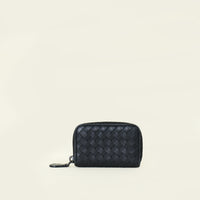 Bottega Veneta Black Intrecciato Zip Coin Purse
