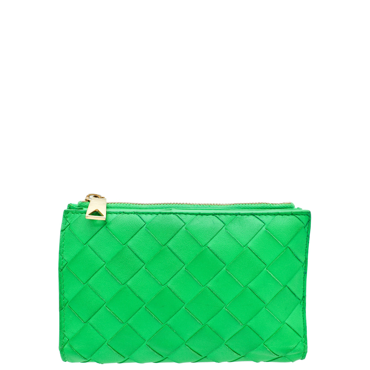 Bottega Veneta Parakeet Medium Intrecciato Bi-Fold Zip Wallet-Bottega Veneta-THE CLOSET