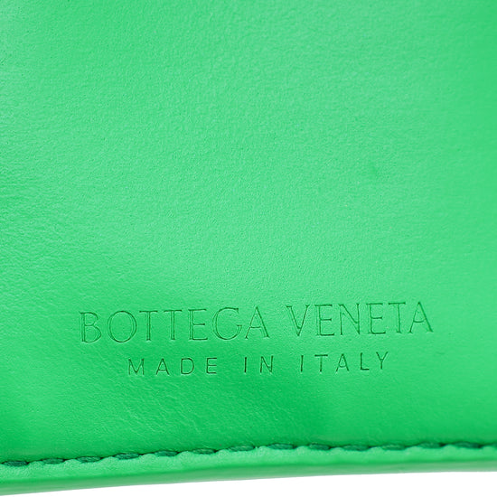 Bottega Veneta Parakeet Medium Intrecciato Bi-Fold Zip Wallet