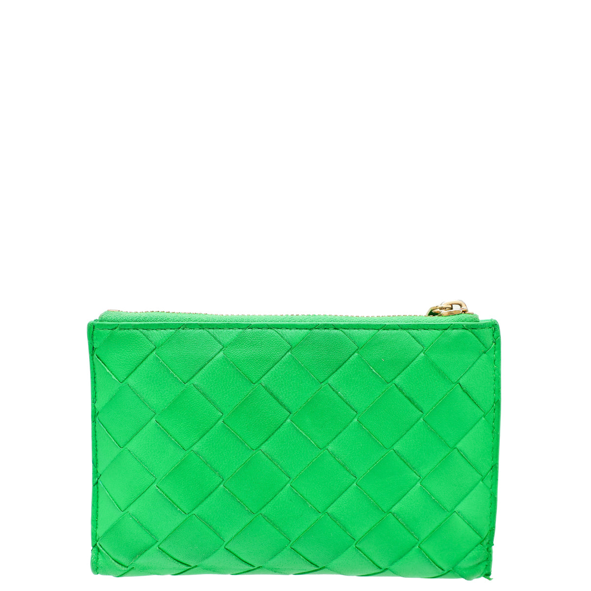 Bottega Veneta Parakeet Medium Intrecciato Bi-Fold Zip Wallet-Bottega Veneta-THE CLOSET