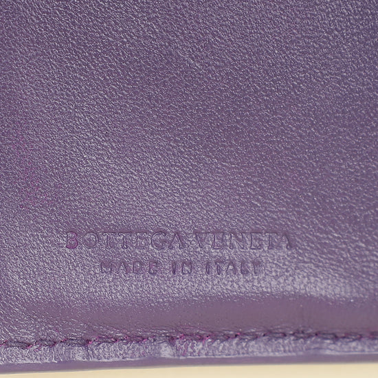 Bottega Veneta Violet Intrecciato Medium French Wallet