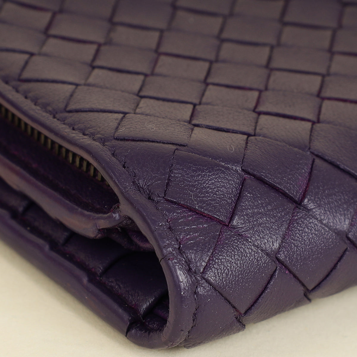 Bottega Veneta Violet Intrecciato Medium French Wallet