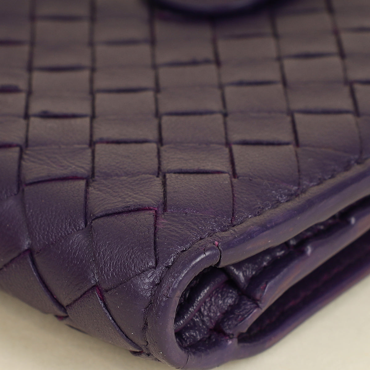 Bottega Veneta Violet Intrecciato Medium French Wallet