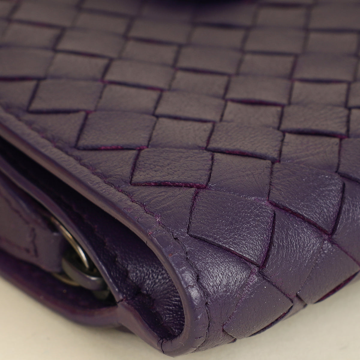 Bottega Veneta Violet Intrecciato Medium French Wallet