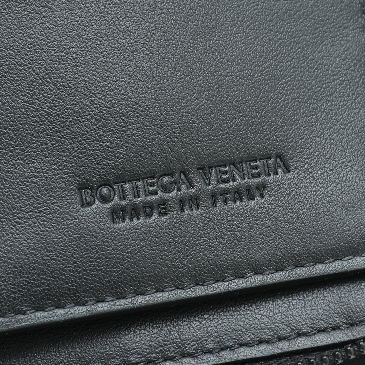 Bottega Veneta Black Intrecciato Zip Around Slim Wallet