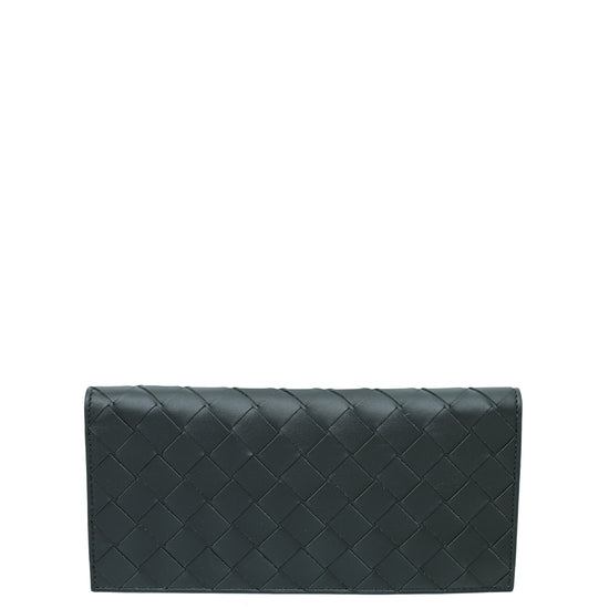 Bottega Veneta Black Intrecciato Zip Around Slim Wallet