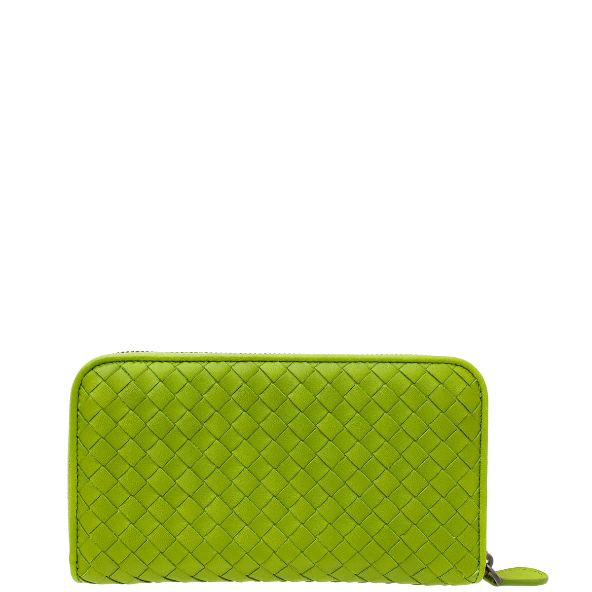 Bottega Veneta Green Intrecciato Zip Around Wallet-Bottega Veneta-THE CLOSET