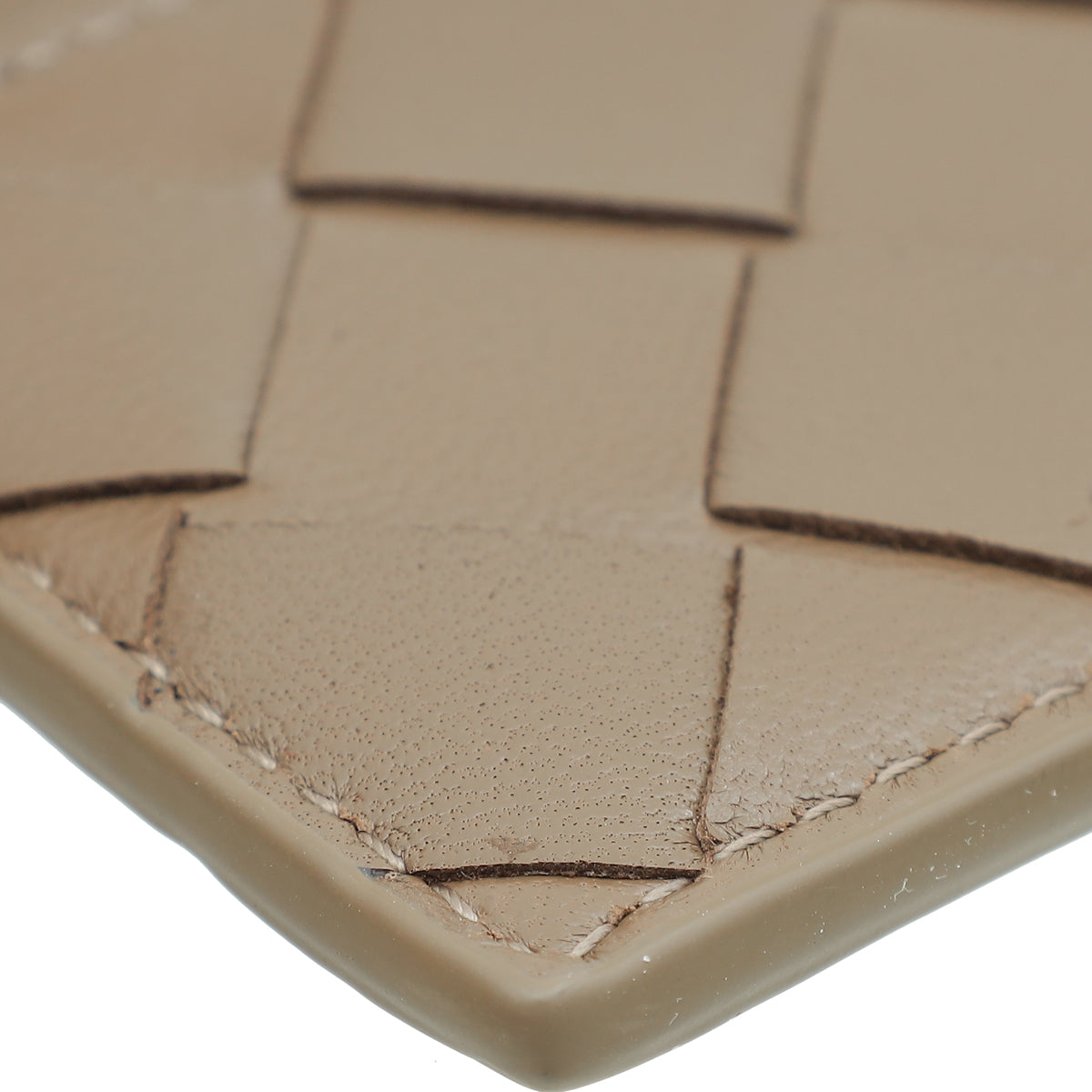 Bottega Veneta Light Brown Intrecciato Credit Card Case