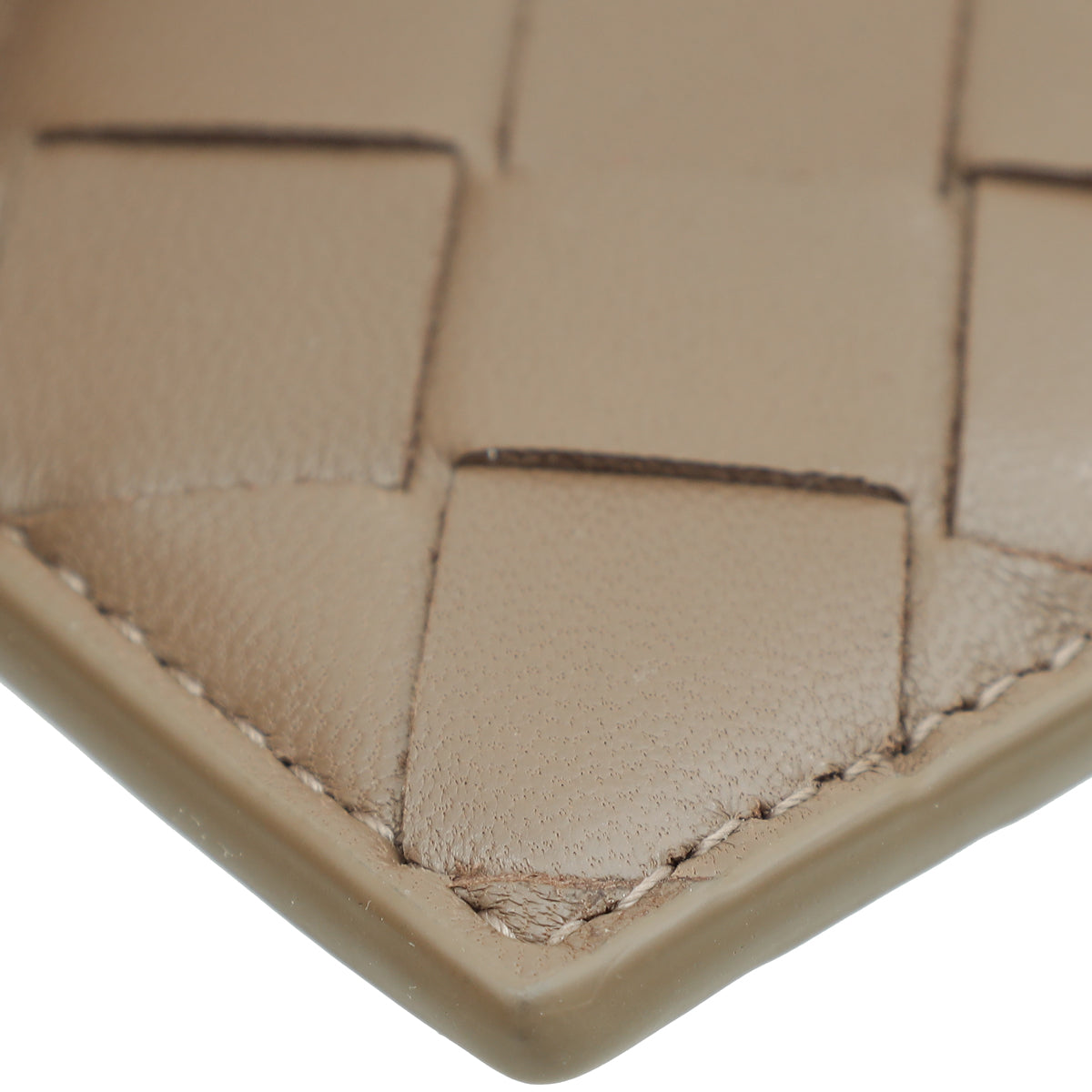 Bottega Veneta Light Brown Intrecciato Credit Card Case