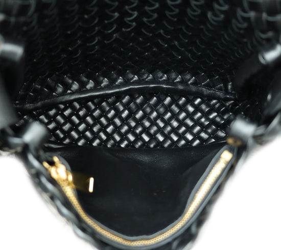 Bottega Veneta Black Intrecciato Cobble Padded Small Bag
