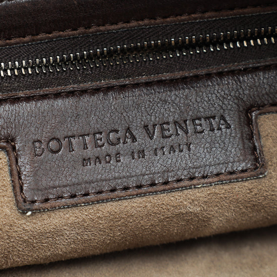 Bottega Veneta Dark Brown Intrecciato Macrame Point Shoulder Bag Bottega  Veneta