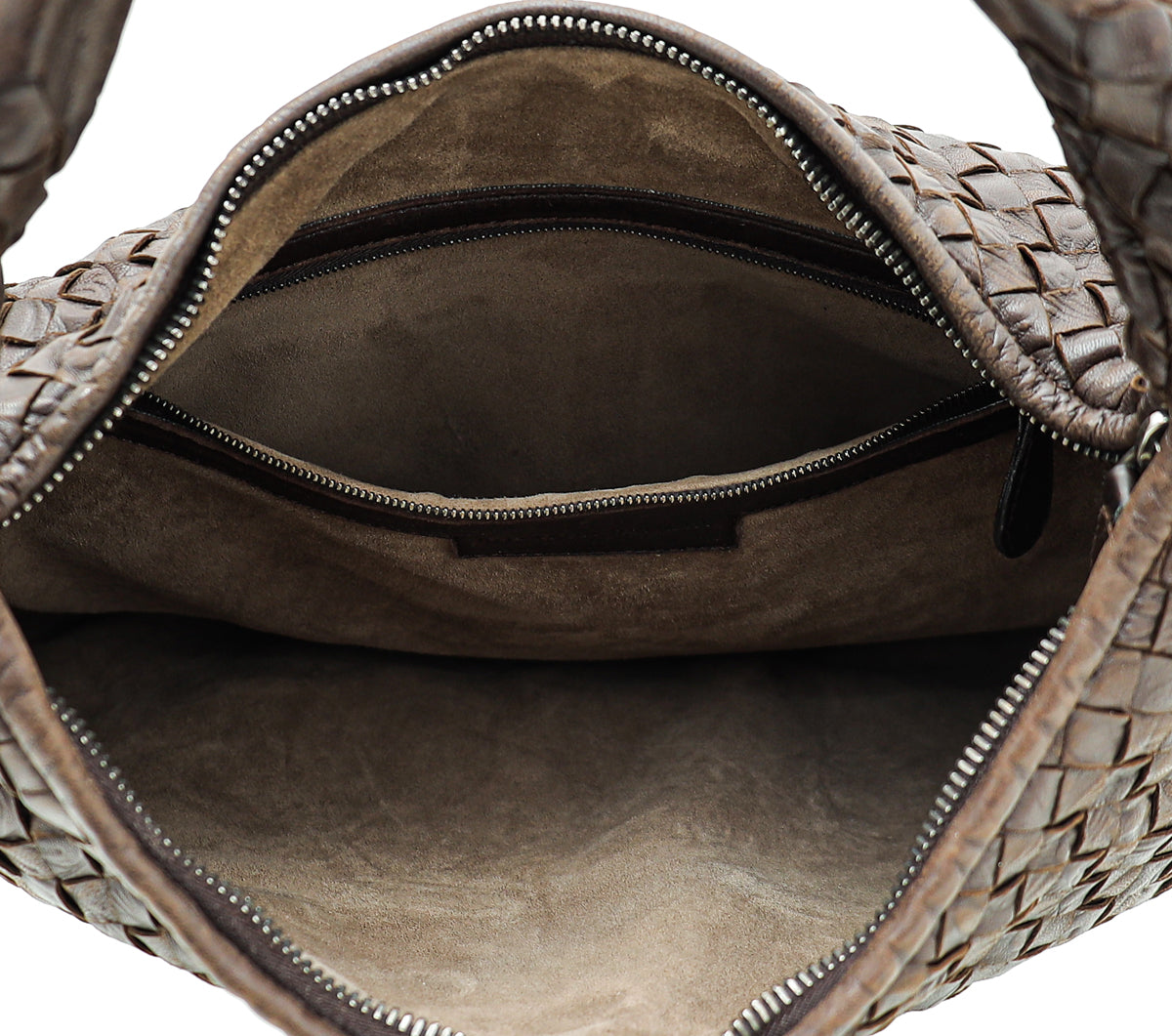 Bottega Veneta Chocolate Brown Medium Intrecciato Bag W/ Embossed