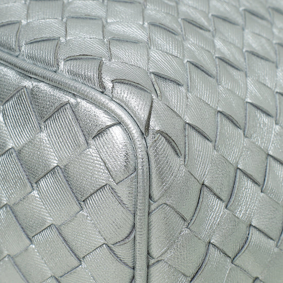 Bottega Veneta Silver Nappa Intrecciato Ciambrino Hobo Bag