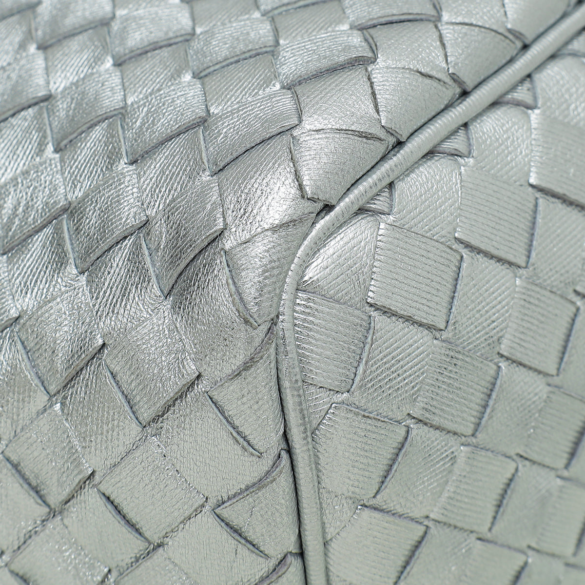 Bottega Veneta Silver Nappa Intrecciato Ciambrino Hobo Bag