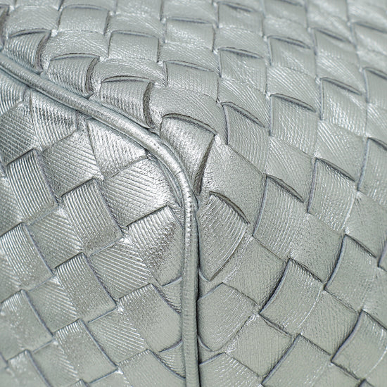 Bottega Veneta Silver Nappa Intrecciato Ciambrino Hobo Bag