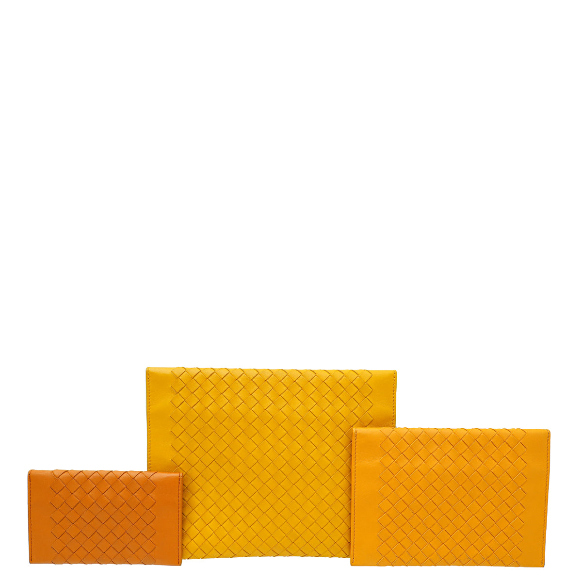 Bottega Veneta Bicolor Intrecciato Nappa Triple Pouch-Bottega Veneta-THE CLOSET