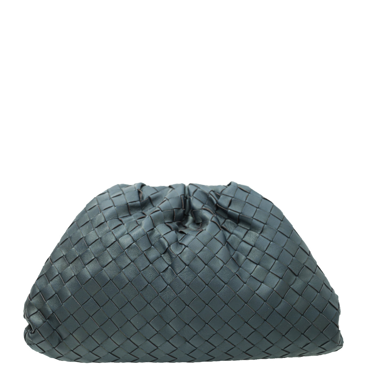 Bottega Veneta Dark Petrol Blue Intrecciato Nappa Large Pouch-Bottega Veneta-THE CLOSET