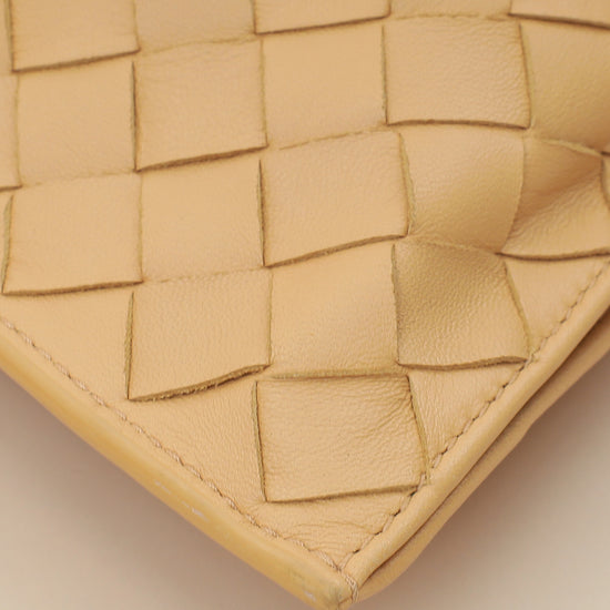Bottega Veneta Beige Intrecciato Twist Clutch-Bottega Veneta-THE CLOSET
