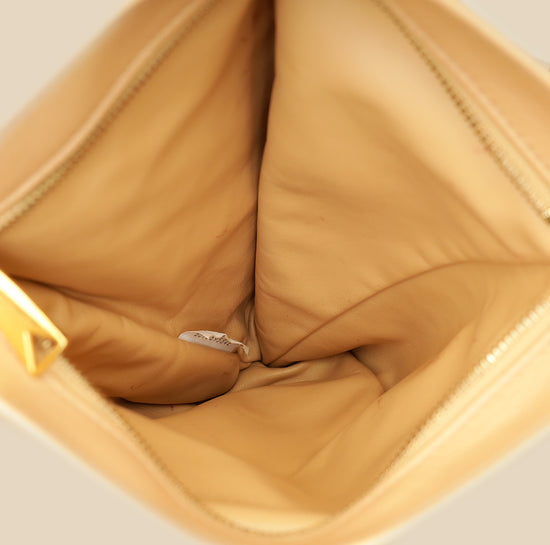 Bottega Veneta Beige Intrecciato Twist Clutch-Bottega Veneta-THE CLOSET
