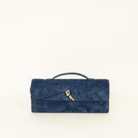 Bottega Veneta Blue Intrecciato Andiamo Clutch