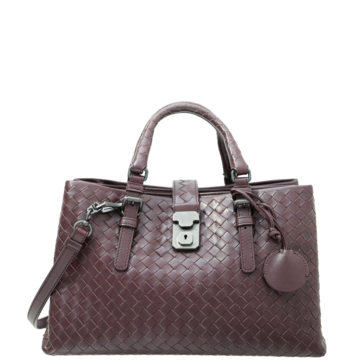 Bottega Veneta Burgundy Intrecciato Nappa Roma Bag-Bottega Veneta-THE CLOSET