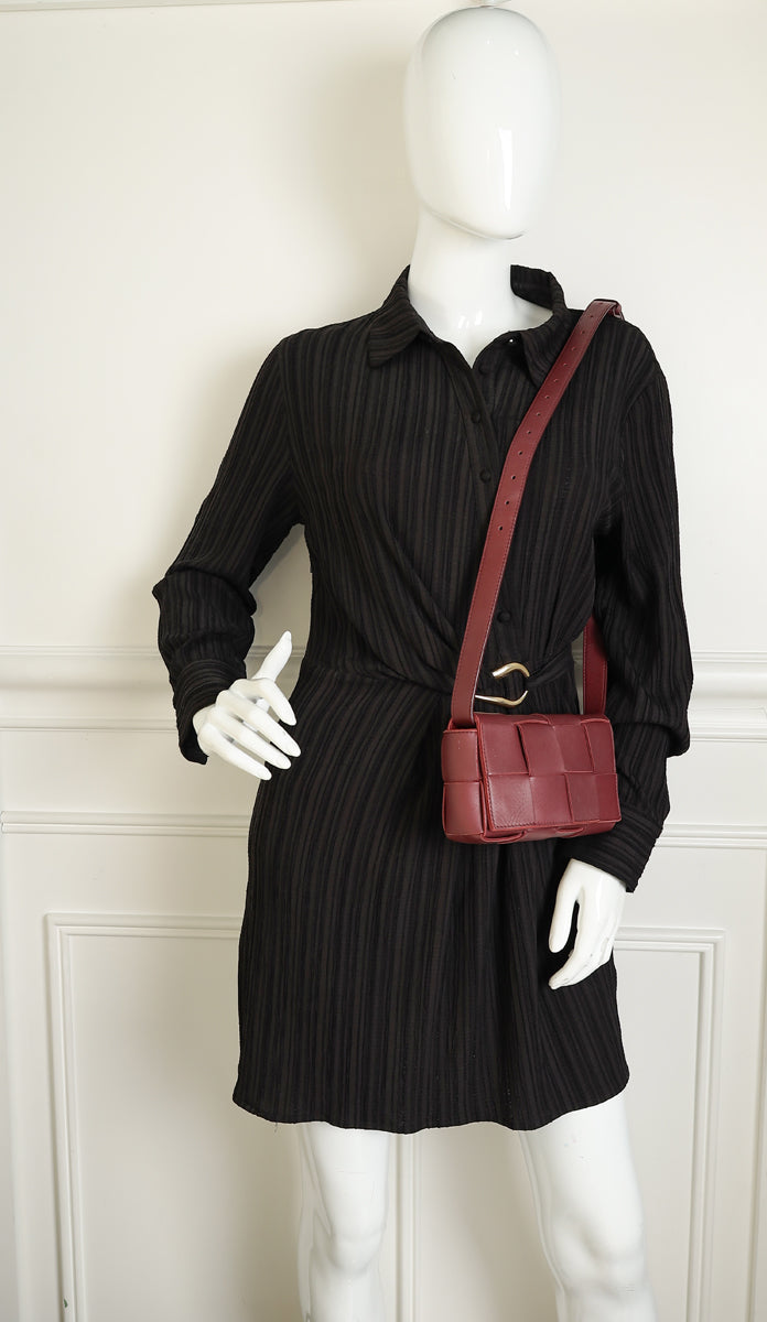Bottega Veneta Burgundy Cassette Convertible Belt Bag