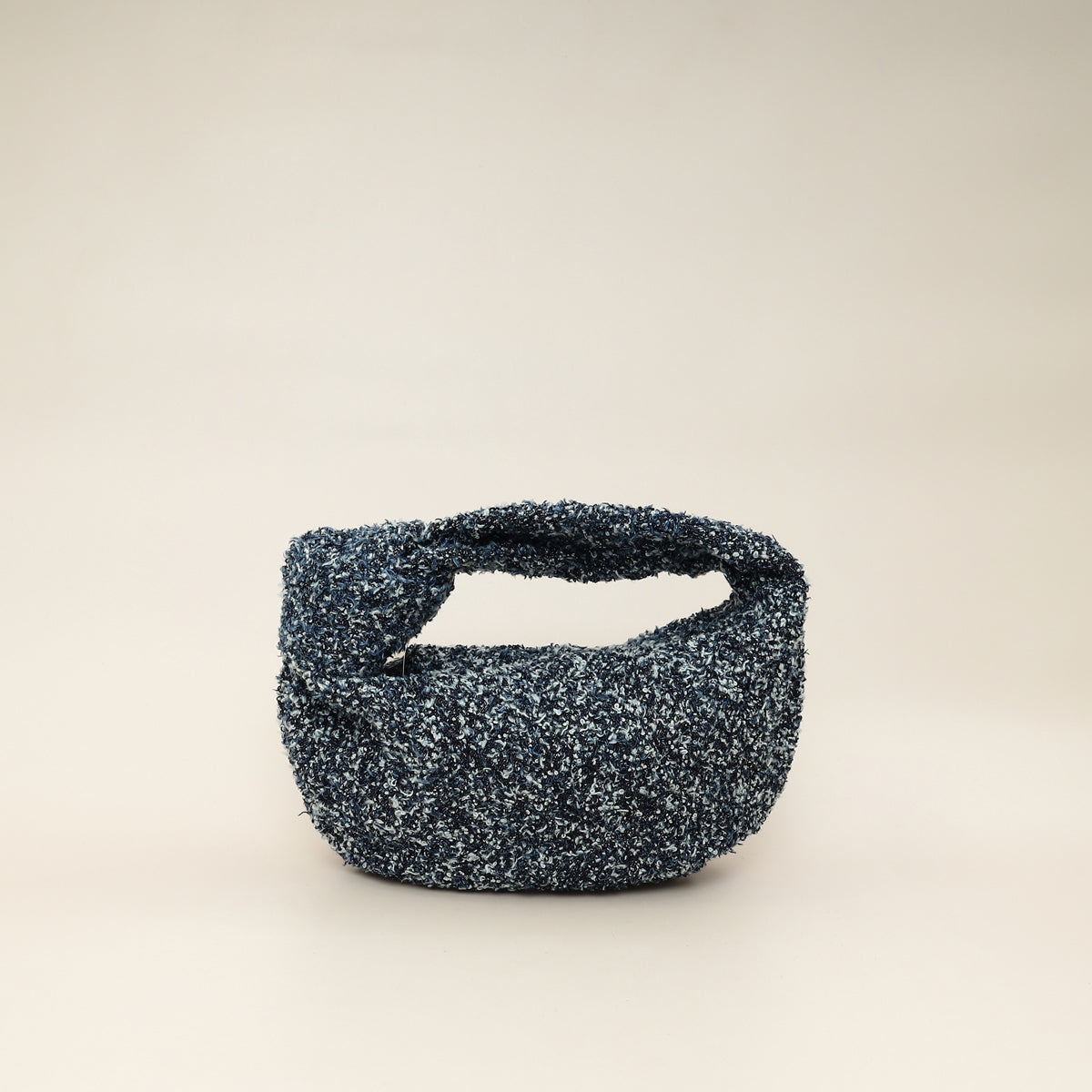 Bottega Veneta Navy Blue Mini Jodie Bouclé Denim Bag