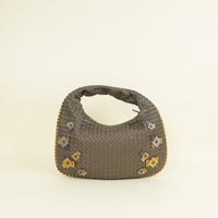 Bottega Veneta Grayish Olive Intrecciato Patches Classic Hobo Bag