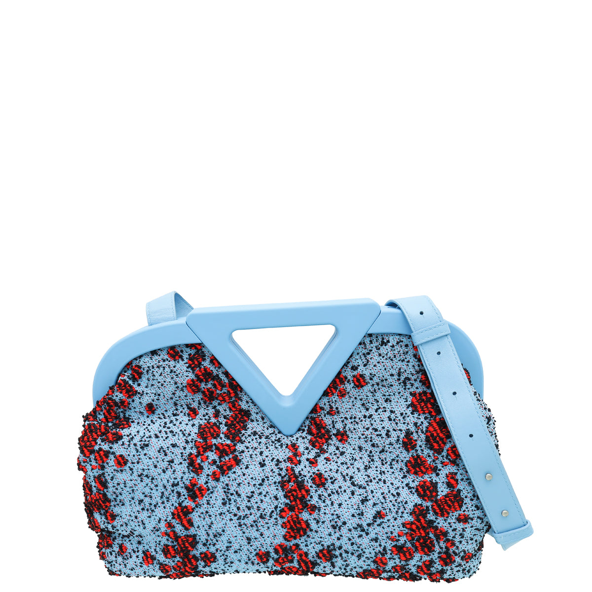 Bottega Veneta Bicolor Textured Fabric Medium The Point Triangle Bag-Bottega Veneta-THE CLOSET