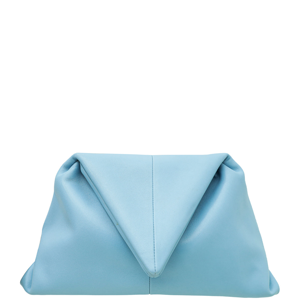 Bottega Veneta Sky Blue Angular Nappa Clutch-Bottega Veneta-THE CLOSET
