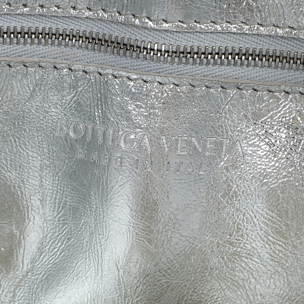 Bottega Veneta Metallic Silver Intreccio Cassette Shoulder Bag