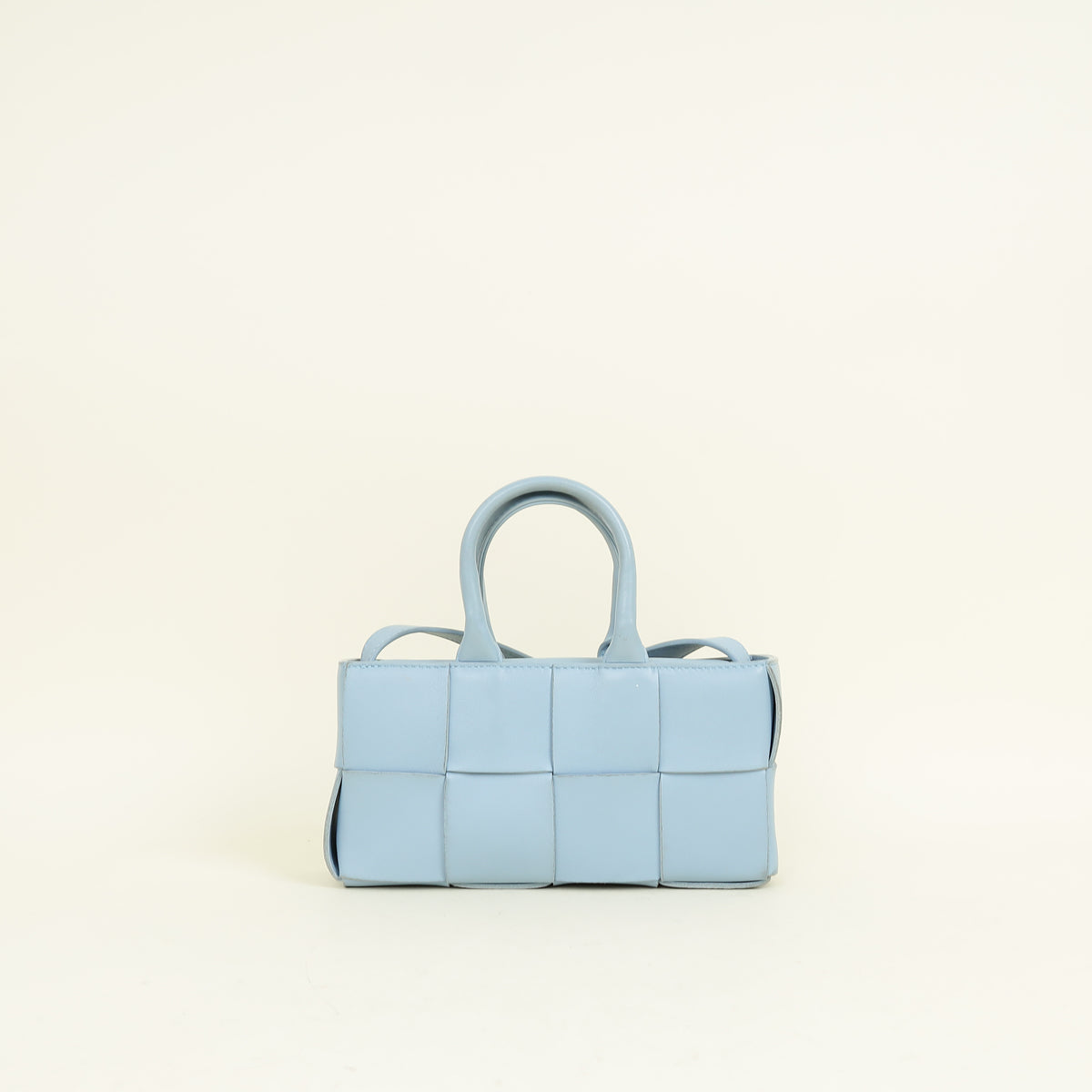 Bottega Veneta Light Blue Intreccio Mini East-West Arco Tote Bag