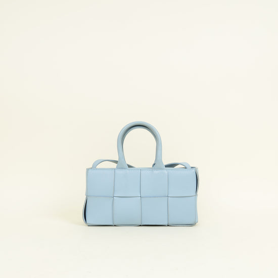 Bottega Veneta Light Blue Intreccio Mini East-West Arco Tote Bag