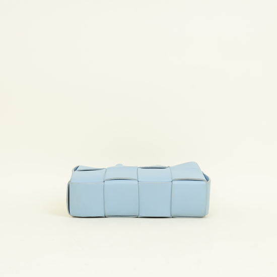Bottega Veneta Light Blue Intreccio Mini East-West Arco Tote Bag