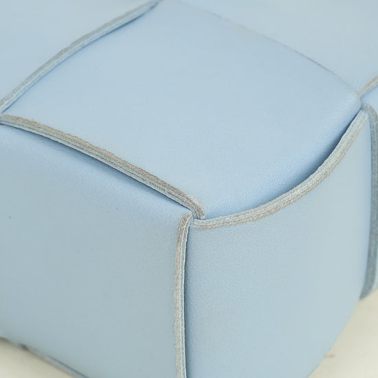 Bottega Veneta Light Blue Intreccio Mini East-West Arco Tote Bag
