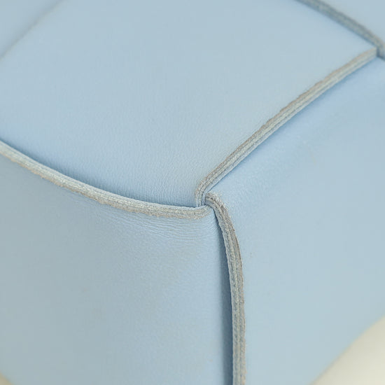 Bottega Veneta Light Blue Intreccio Mini East-West Arco Tote Bag