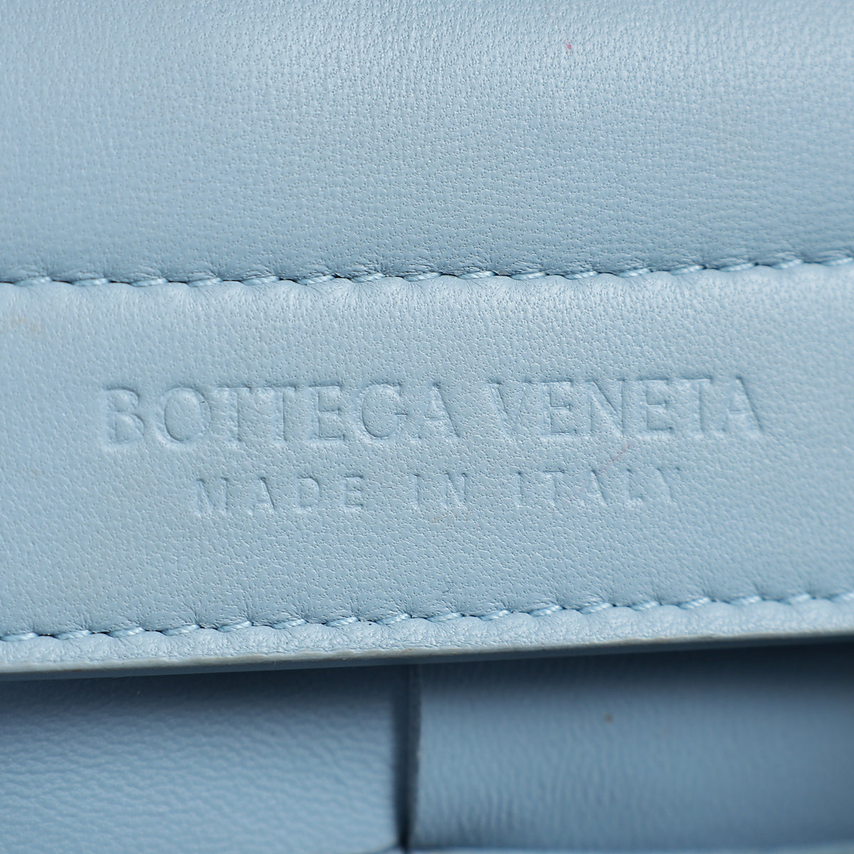 Bottega Veneta Light Blue Intreccio Mini East-West Arco Tote Bag
