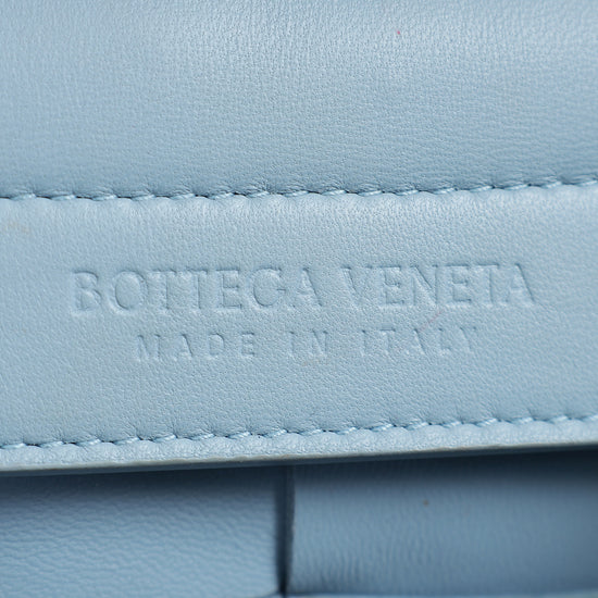 Bottega Veneta Light Blue Intreccio Mini East-West Arco Tote Bag