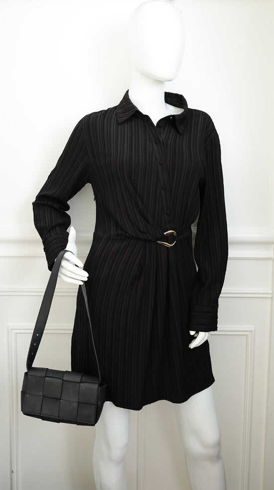 Bottega Veneta Black Cassette Convertible Belt Bag