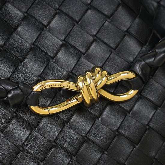 Bottega Veneta Black Intrecciato Nappa Andiamo Medium Bag