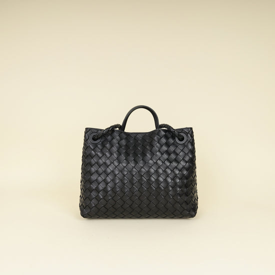 Bottega Veneta Black Intrecciato Nappa Andiamo Medium Bag