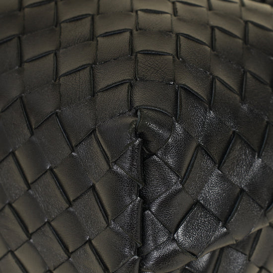 Bottega Veneta Black Intrecciato Nappa Andiamo Medium Bag
