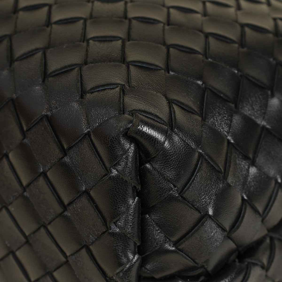 Bottega Veneta Black Intrecciato Nappa Andiamo Medium Bag