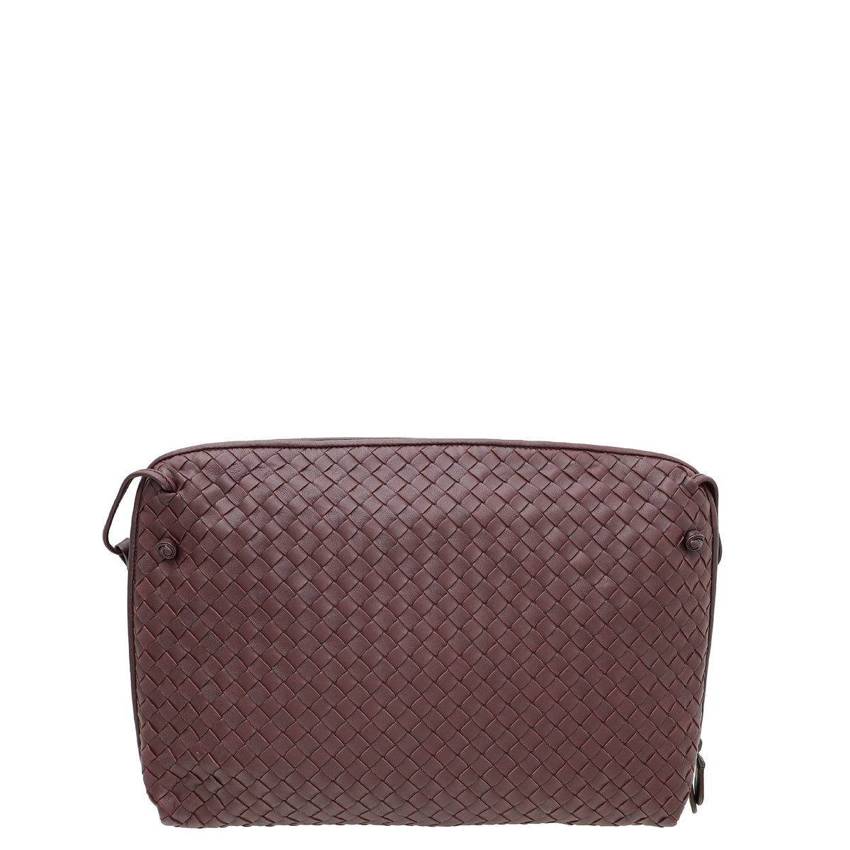 Bottega Veneta Burgundy Intrecciato Nappa Nodini Crossbody Bag Large-Bottega Veneta-THE CLOSET