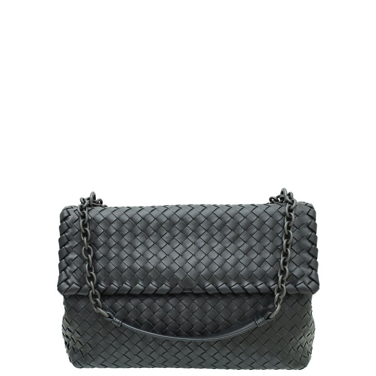 Bottega Veneta Black Intrecciato Nappa Olimpia Medium Bag-Bottega Veneta-THE CLOSET