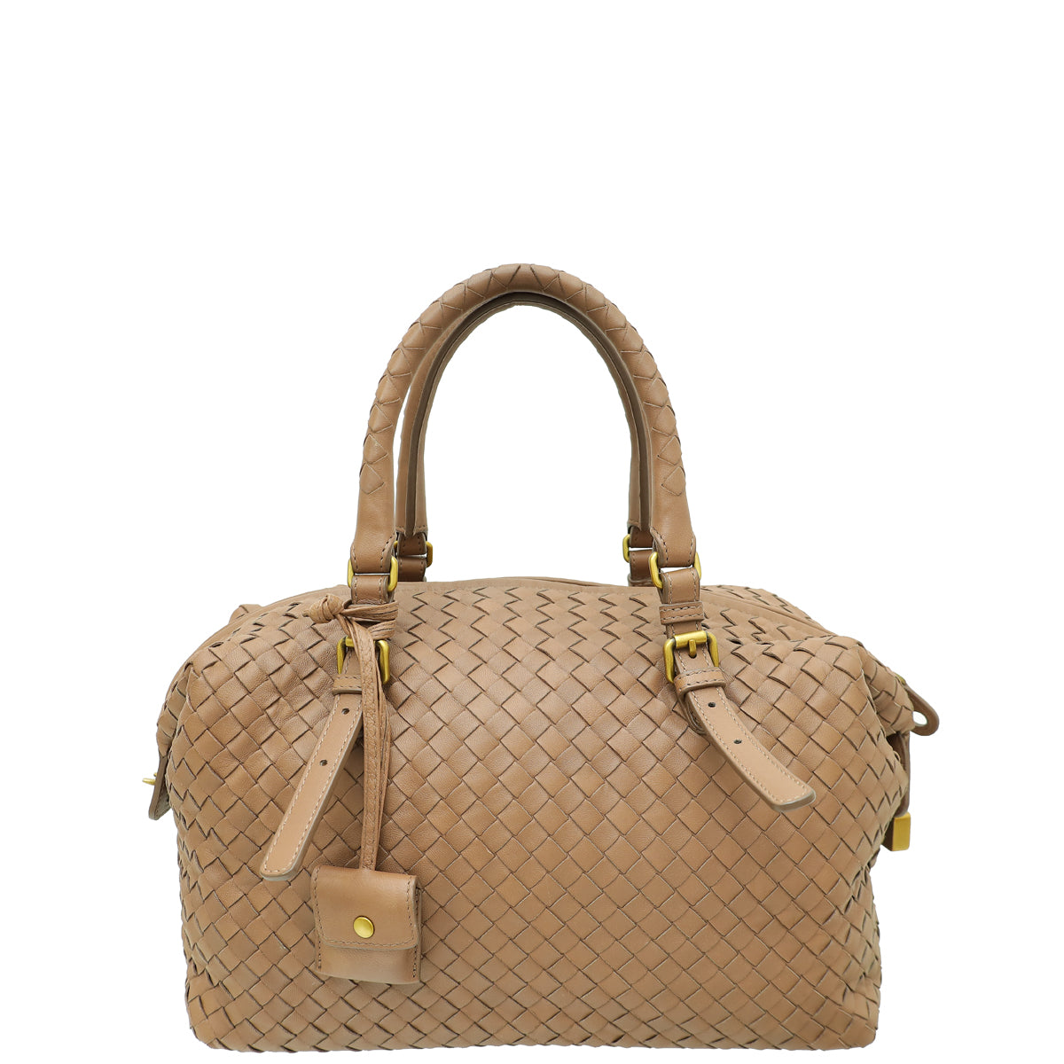 Bottega Veneta Brown Aged Intrecciato Nappa Bowling Bag-Bottega Veneta-THE CLOSET