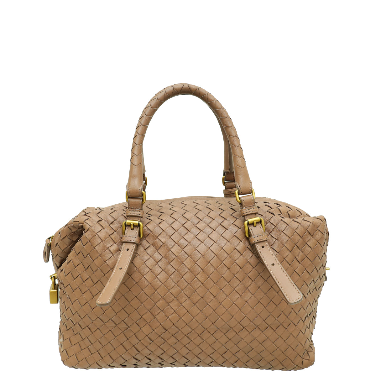 Bottega Veneta Brown Aged Intrecciato Nappa Bowling Bag-Bottega Veneta-THE CLOSET