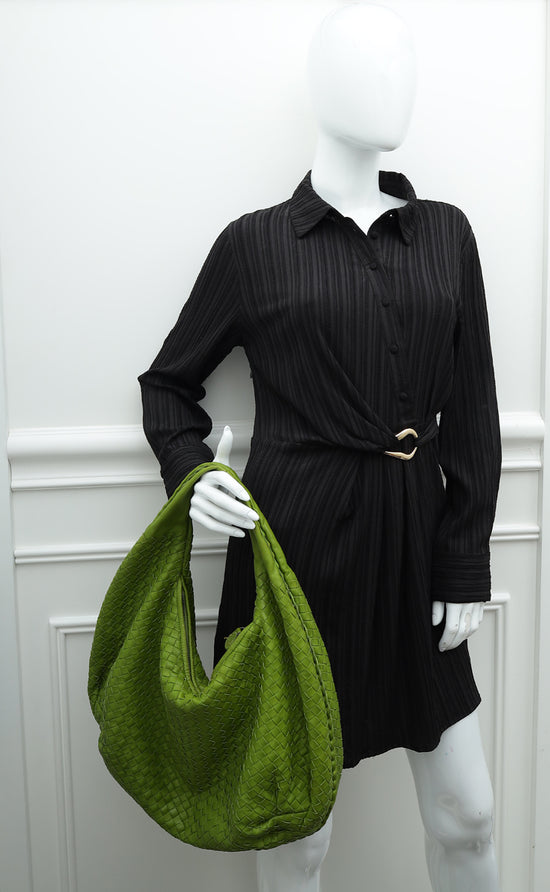 Bottega Veneta Lime Greem Intrecciato Nappa Hobo Bag