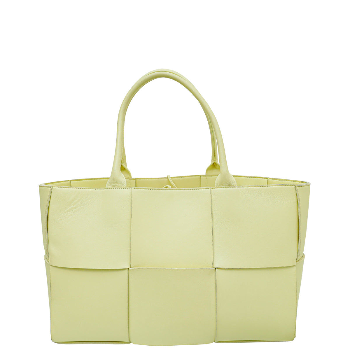 Bottega Veneta Pale Yellow Intrecciato Medium Tote Bag-Bottega Veneta-THE CLOSET