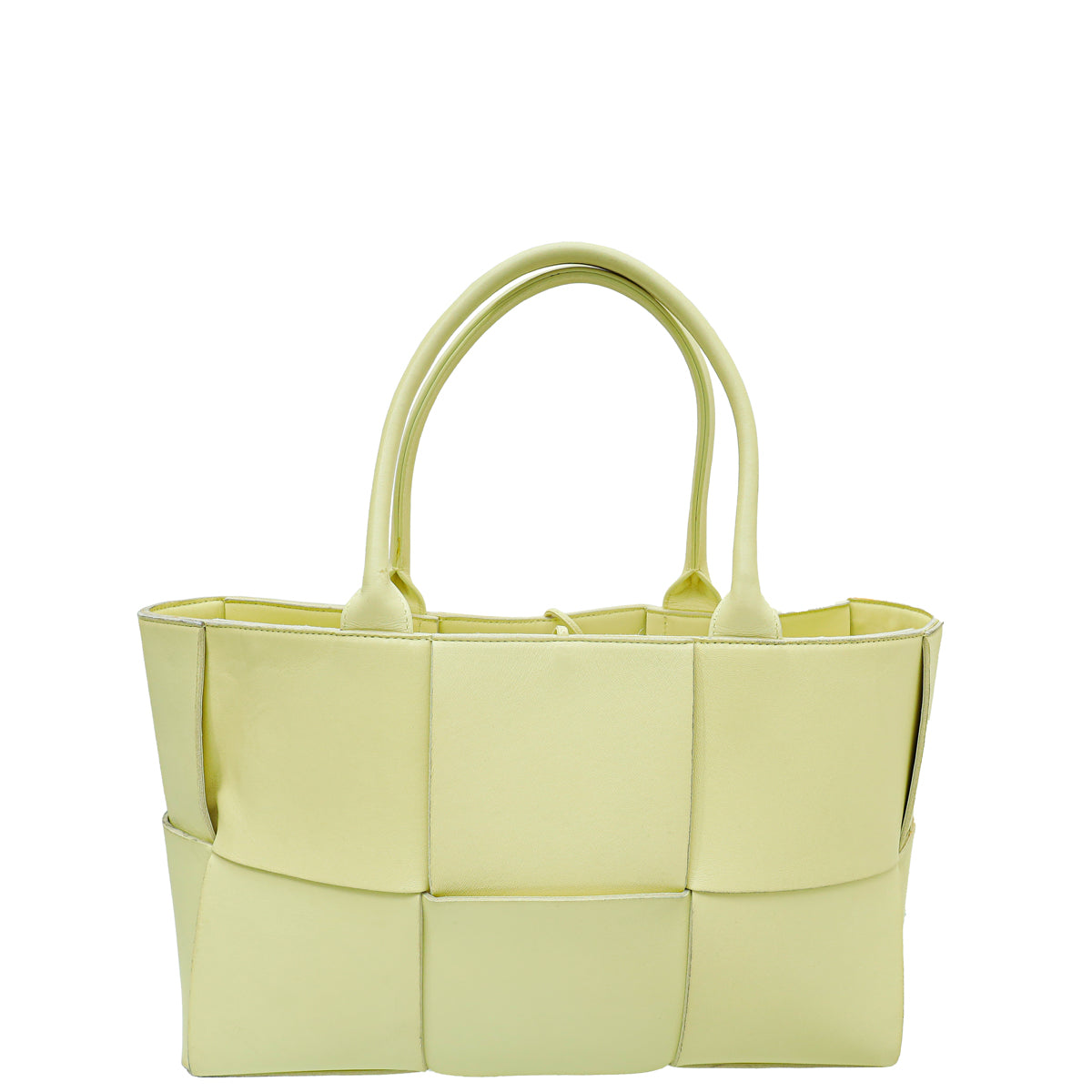 Bottega Veneta Pale Yellow Intrecciato Medium Tote Bag-Bottega Veneta-THE CLOSET